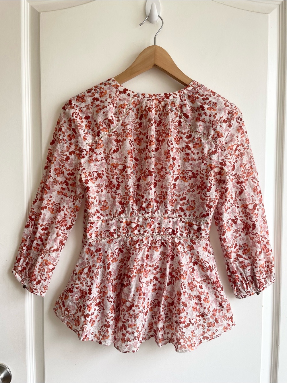 Moulinette Soeurs Anthropologie Floral Silk Cotton Top 2 Fairy Folk Ren Faire - Picture 2 of 6